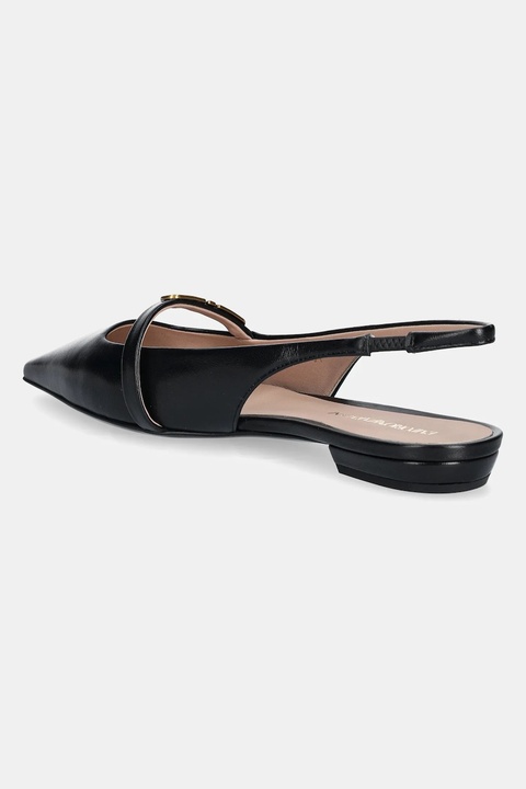 Emporio Armani baleriny skórzane kolor czarny z odkrytą piętą X3D301 XF271 00002 - zdjęcie produktu nr 1