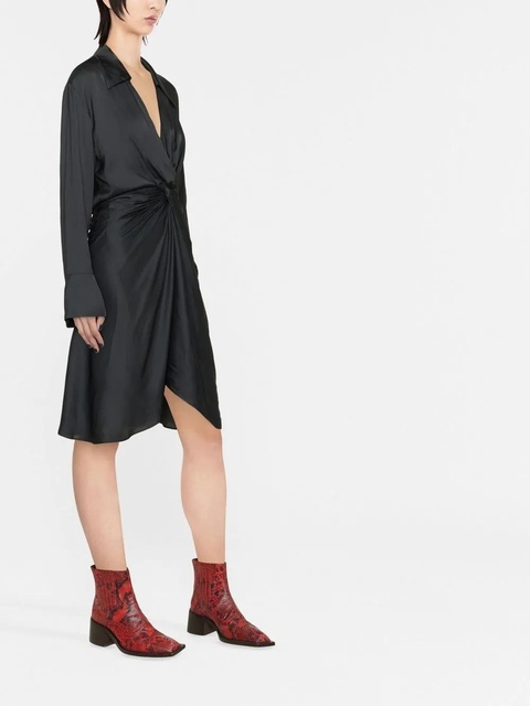 Zadig&Voltaire Rozo twisted V-neck midi dress - Black - zdjęcie produktu nr 1