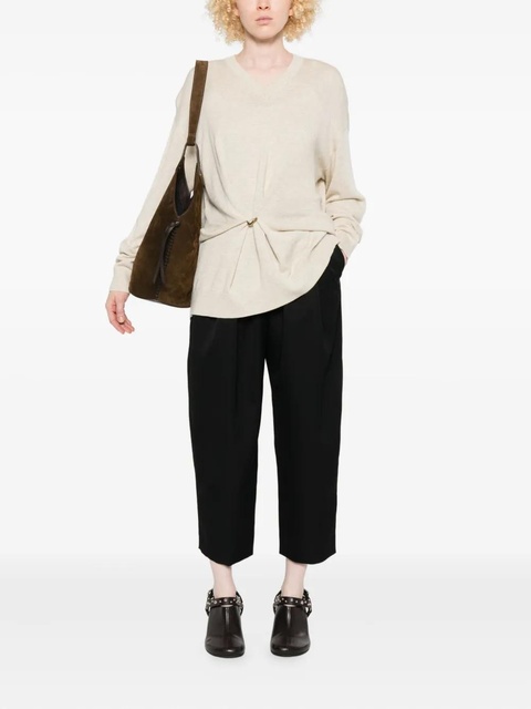ISABEL MARANT pleated wool trousers - 01BK BLACK - zdjęcie produktu nr 2