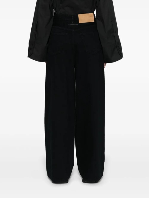 MM6 Maison Margiela wide-leg cotton jeans - Black - zdjęcie produktu nr 1