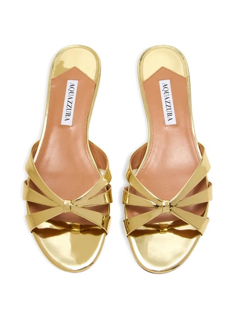 Aquazzura Tati metallic leather sandals - Yellow - zdjęcie produktu nr 2
