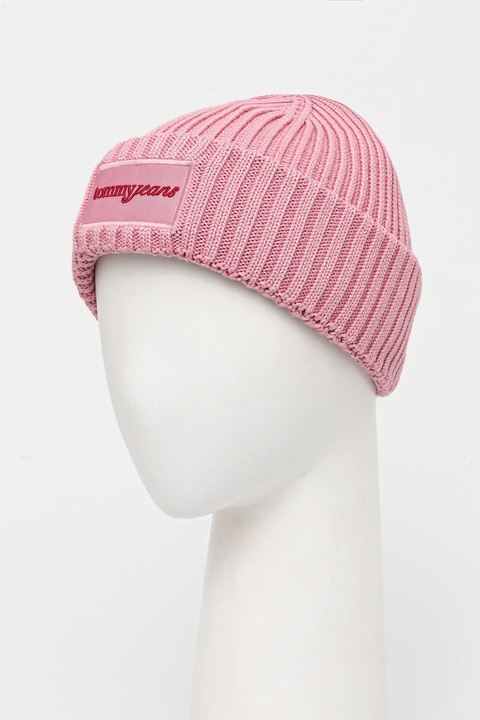 Tommy Jeans czapka bawełniana kolor różowy AW0AW17909 - zdjęcie produktu nr 2