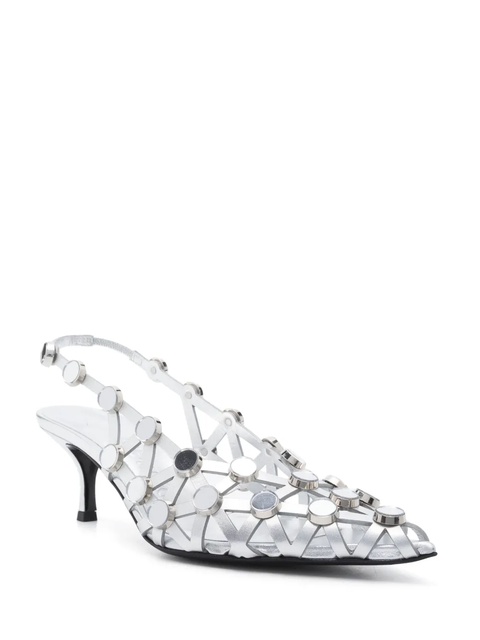 The Attico 50mm Grid pumps - Silver - zdjęcie produktu nr 1