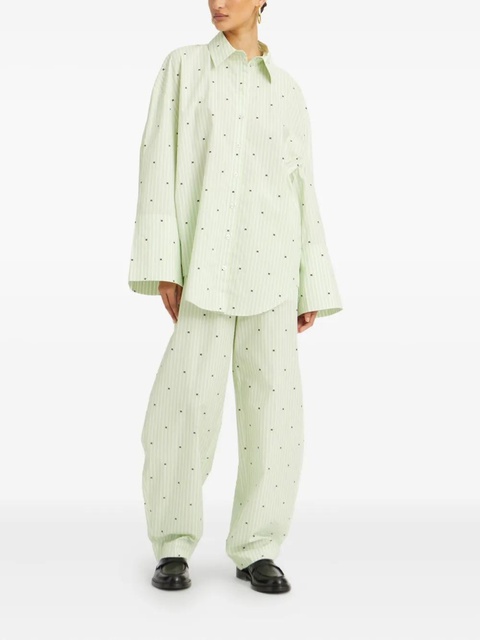 ROTATE BIRGER CHRISTENSEN striped poplin shirt - Green - zdjęcie produktu nr 2