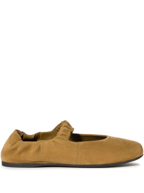 Miu Miu ruched suede ballerina shoes - Green - zdjęcie produktu nr 1