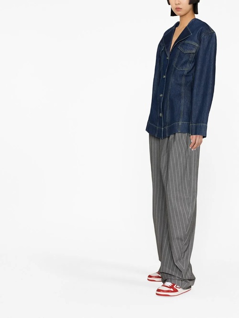 GANNI spread-collar denim jacket - Blue - zdjęcie produktu nr 1