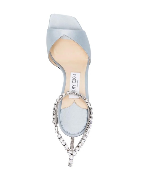 Jimmy Choo Saeda 80mm crystal-strap sandals - Blue - zdjęcie produktu nr 2