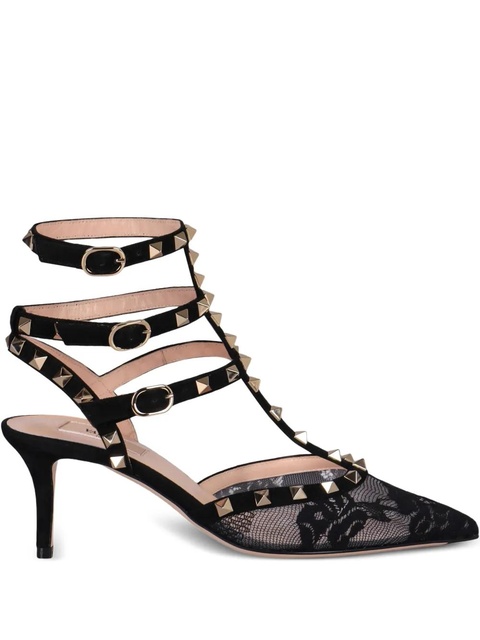 Valentino Garavani 65mm Rockstud lace stud pumps - Black - zdjęcie produktu nr 1
