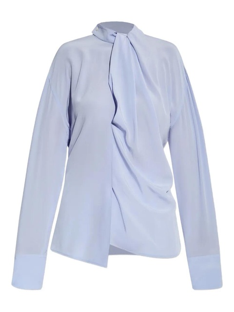 Victoria Beckham draped silk blouse - Blue - zdjęcie produktu nr 1