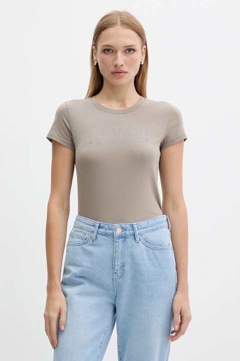 Armani Exchange t-shirt damski kolor zielony XW001349 AF17173 - zdjęcie produktu nr 1