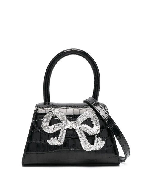 Self-Portrait The Bow micro tote bag - Black - zdjęcie produktu nr 1