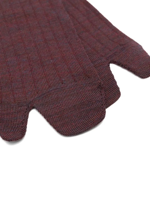Maison Margiela Tabi ribbed-toe crew-length socks - Red - zdjęcie produktu nr 2