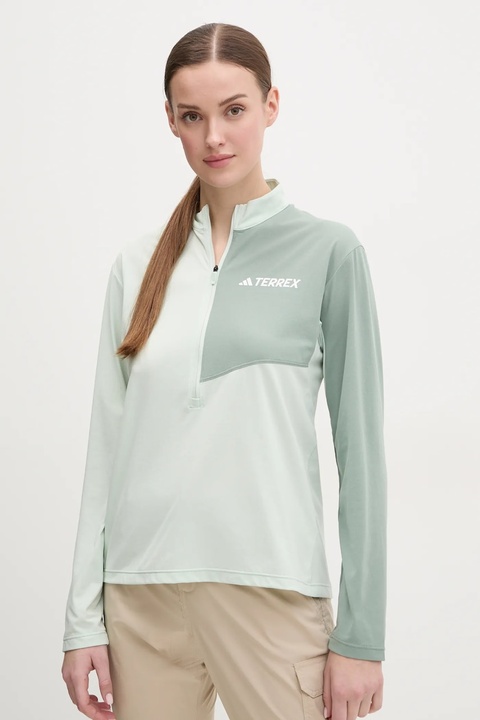 adidas TERREX longsleeve sportowy Multi kolor zielony z półgolfem JE0362 - zdjęcie produktu nr 2