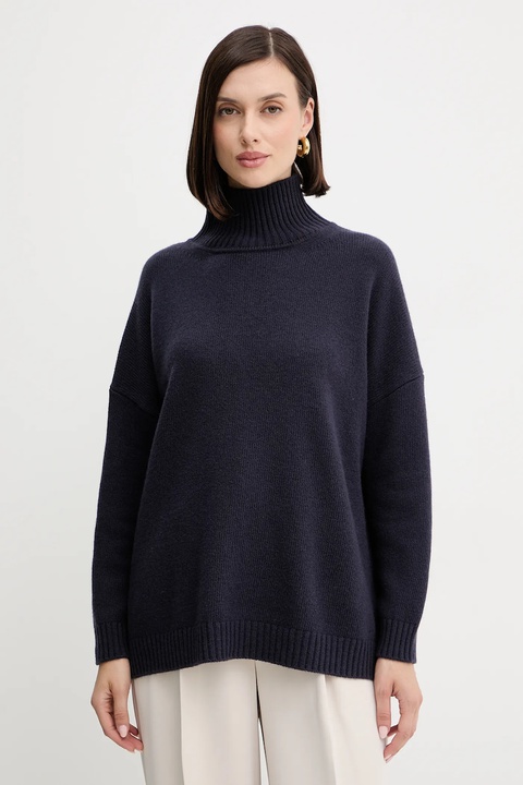 Weekend Max Mara sweter wełniany BORGIA damski kolor granatowy z golfem 2525366112600 - zdjęcie produktu nr 1