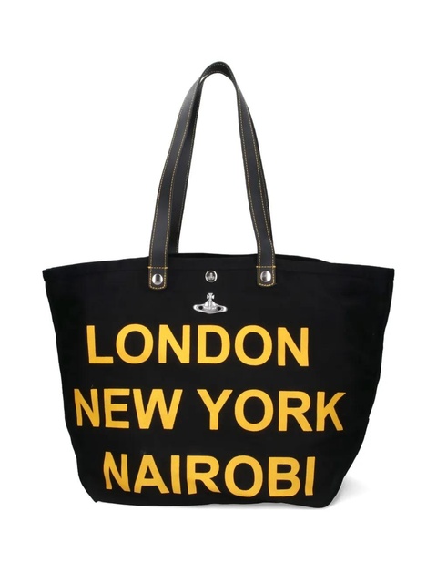 Vivienne Westwood capitals-print tote bag - Black - zdjęcie produktu nr 1