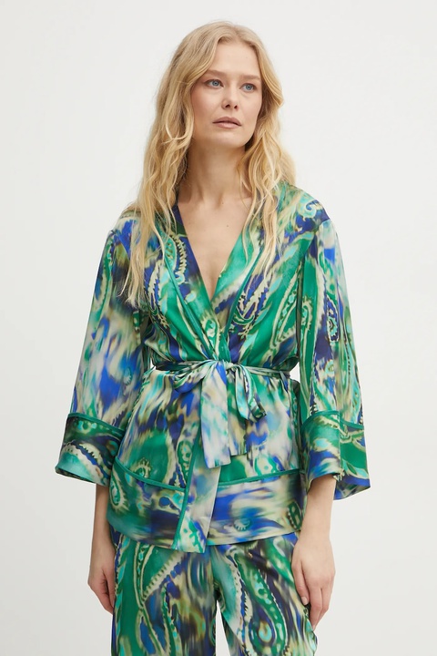 Simona Corsellini kimono kolor beżowy wzorzysta P25CPGI012 - zdjęcie produktu nr 1