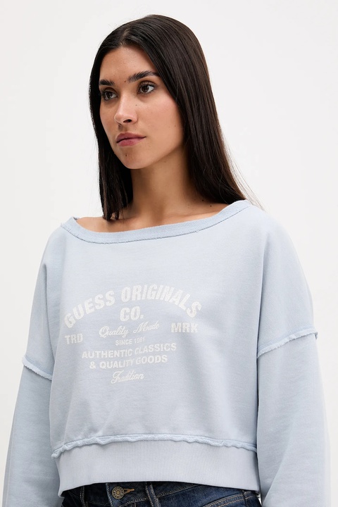 Guess Originals bluza bawełniana damska kolor niebieski z nadrukiem W5GQ23 K68I4 - zdjęcie produktu nr 2