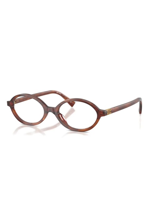 Miu Miu Eyewear oval-frame glasses - Brown - zdjęcie produktu nr 2
