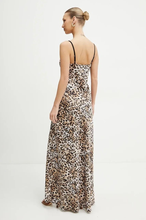 Guess sukienka ADLE kolor brązowy maxi rozkloszowana W5GK10 WF1T2 - zdjęcie produktu nr 2