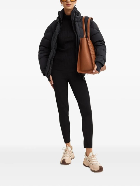 Moncler logo-patch belted coat - Black - zdjęcie produktu nr 1