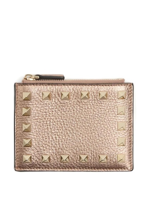 Valentino Garavani Rockstud grainy card holder - Pink - zdjęcie produktu nr 1