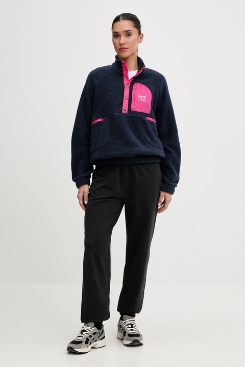 Banana Moon bluza polarowa Hillside damska kolor granatowy gładka NUZZLE.HILLSIDE - zdjęcie produktu nr 2