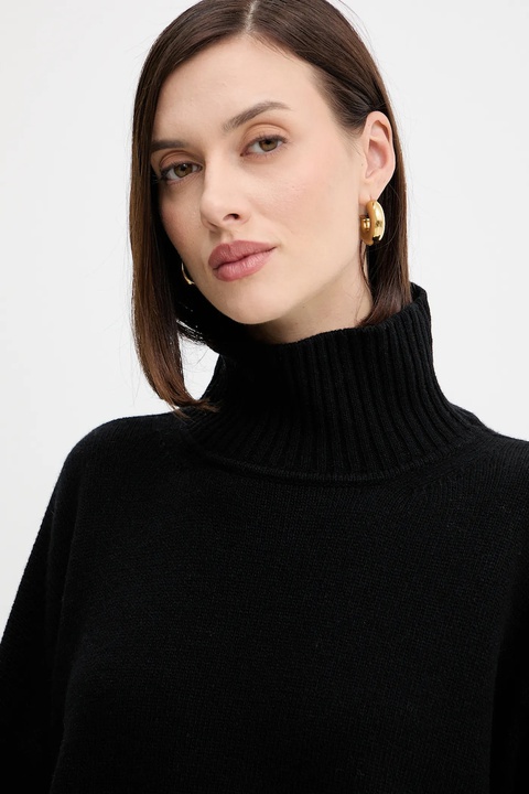 Weekend Max Mara sweter wełniany BORGIA damski kolor czarny z golfem 2525366112600 - zdjęcie produktu nr 1