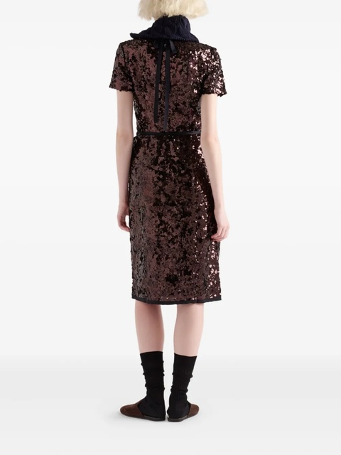 Prada sequin-embellished short-sleeve top - Brown - zdjęcie produktu nr 1