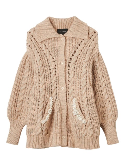 Simone Rocha cable-knit cardigan - Pink - zdjęcie produktu nr 1