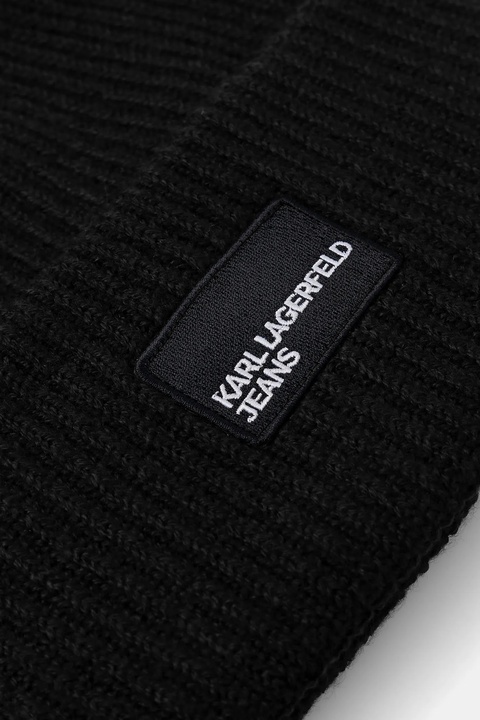 Karl Lagerfeld Jeans czapka z wełną kolor czarny A4W33079 - zdjęcie produktu nr 1