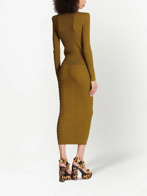 Balmain button-front knitted top - Gold - zdjęcie produktu nr 2