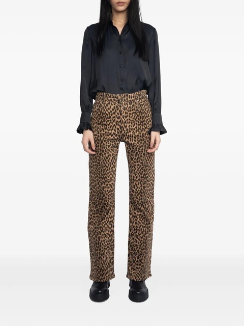 Zadig&Voltaire leopard-print high-rise trousers - Neutrals - zdjęcie produktu nr 2