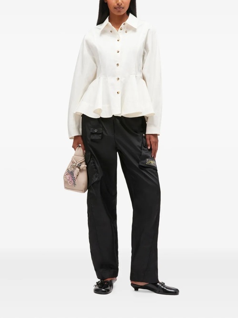 GANNI peplum-detail button shirt - White - zdjęcie produktu nr 2