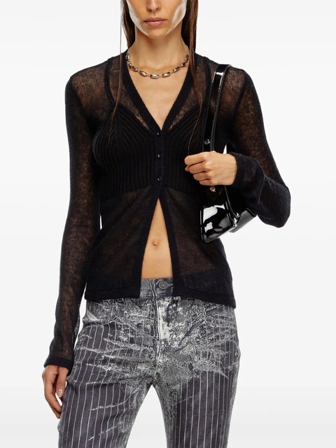 Diesel M-Arina semi-sheer cardigan - Black - zdjęcie produktu nr 2
