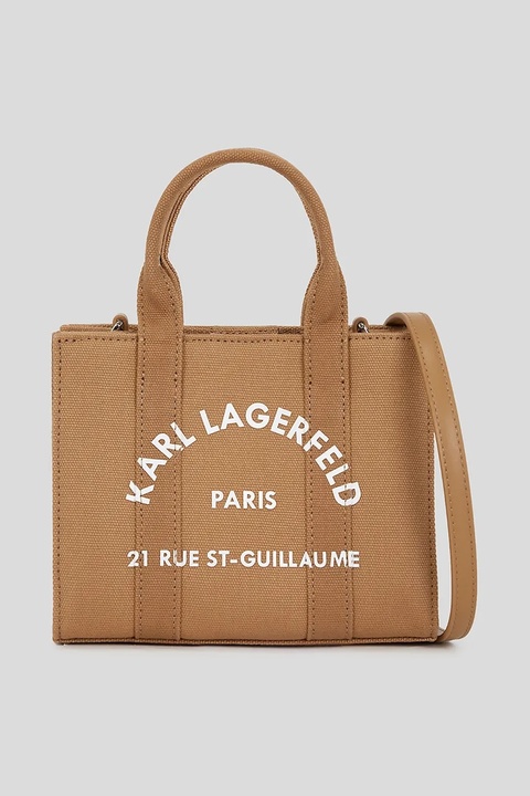 Karl Lagerfeld torebka bawełniana kolor brązowy A3W50118 - zdjęcie produktu nr 1