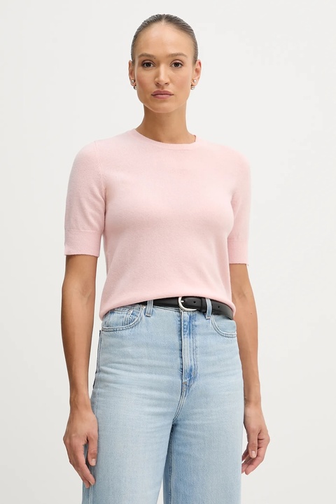United Colors of Benetton sweter damski kolor różowy lekki 1002D10D2 - zdjęcie produktu nr 2