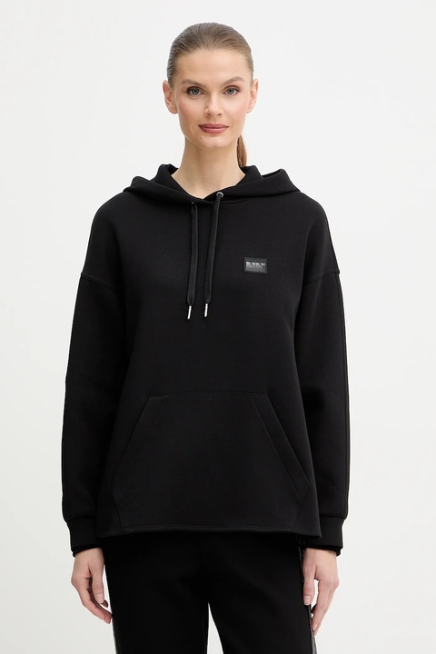 Armani Exchange bluza damska kolor czarny z kapturem gładka XW000987 AF10818 - zdjęcie produktu nr 1