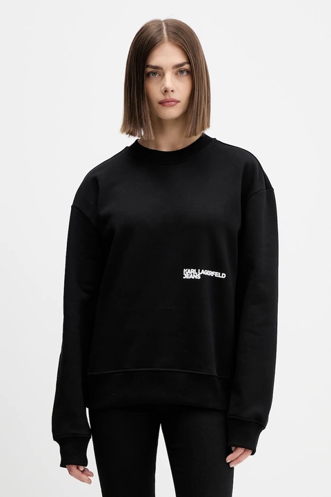 Karl Lagerfeld Jeans bluza bawełniana damska kolor czarny z nadrukiem A4W20006 - zdjęcie produktu nr 2