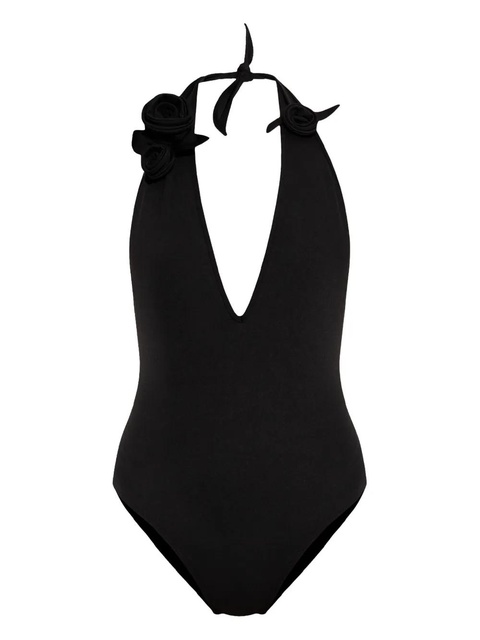 Coperni floral-appliqué swimsuit - Black - zdjęcie produktu nr 1