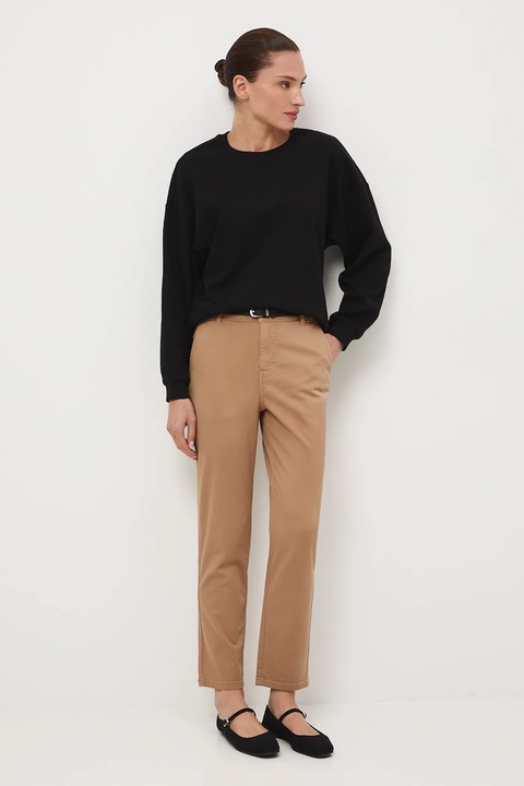 Medicine spodnie damskie kolor czarny fason chinos medium waist - zdjęcie produktu nr 1