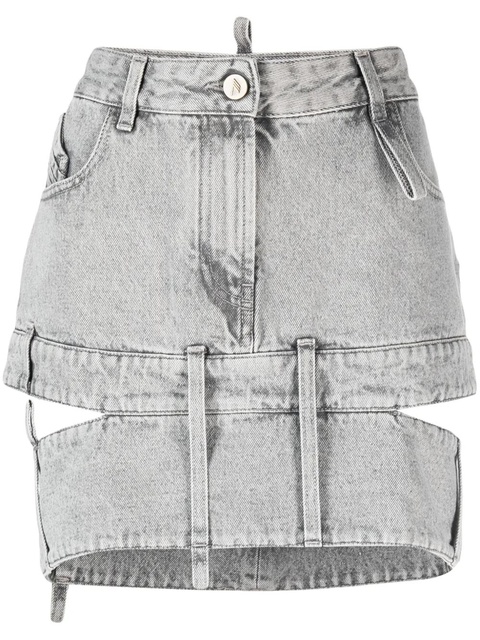 The Attico cut-out denim mini skirt - Grey - zdjęcie produktu nr 1