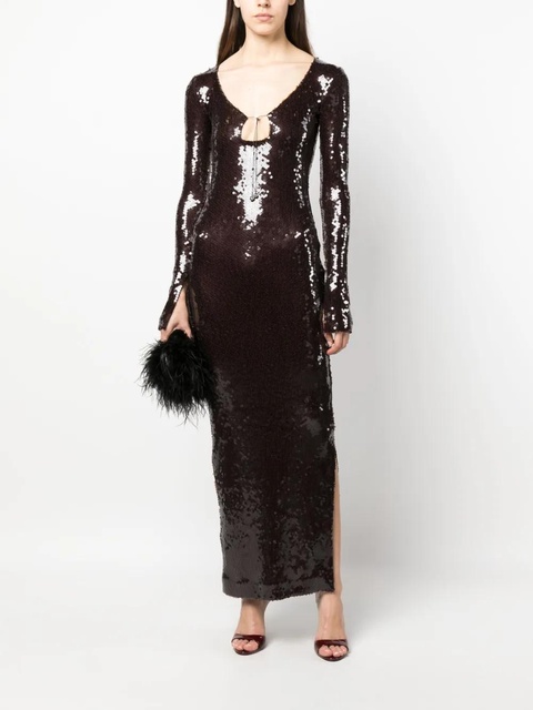 16Arlington Solaria sequin-embellished maxi dress - Brown - zdjęcie produktu nr 1