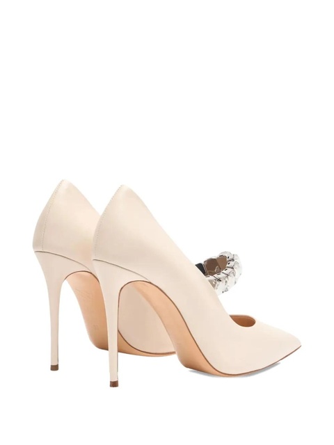 Casadei 100mm Julia Minorca crystal-embellished pointed-toe pumps - White - zdjęcie produktu nr 2