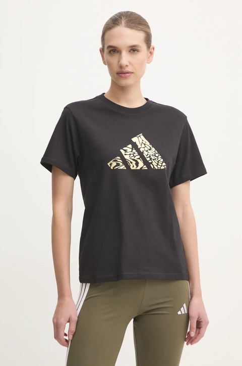 adidas t-shirt bawełniany W T MET TEE damski kolor czarny JJ4059 - zdjęcie produktu nr 1