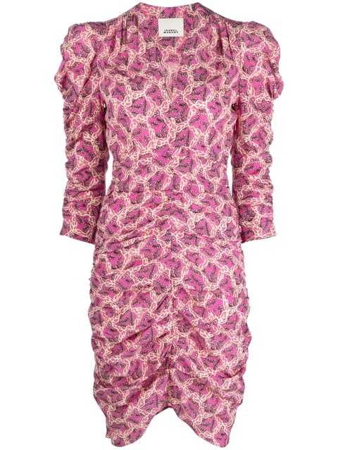 ISABEL MARANT Celina graphic-print dress - Pink - zdjęcie produktu nr 1