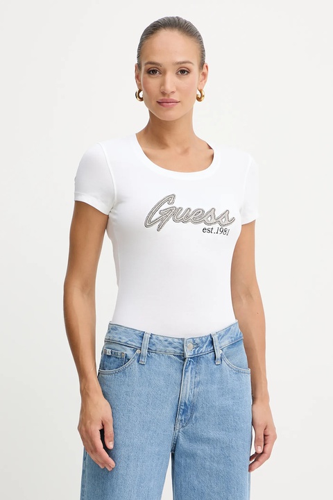 Guess t-shirt damski kolor biały W5YI16 J1314 - zdjęcie produktu nr 1
