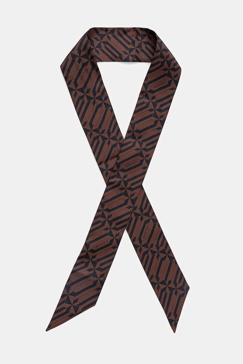Lanvin apaszka jedwabna damski kolor brązowy wzorzysta 710004328 - zdjęcie produktu nr 2