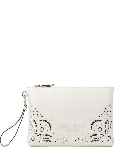 Jimmy Choo zip flat clutch bag - White - zdjęcie produktu nr 1