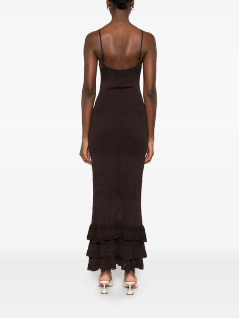 STAUD Bliss ruffled dress - Brown - zdjęcie produktu nr 2