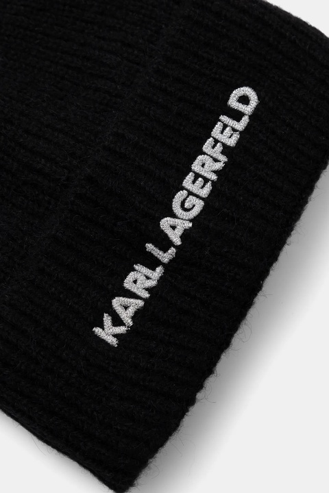 Karl Lagerfeld czapka z domieszką wełny kolor czarny A1W33156 - zdjęcie produktu nr 1